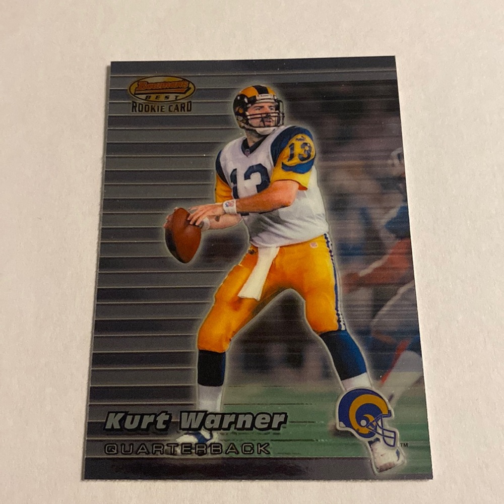 Kurt Warner 1999 Bowmans best rookie card vintage collectible